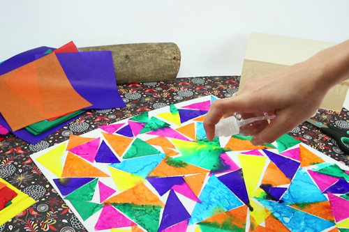 Collage with Wet Tissue Paper