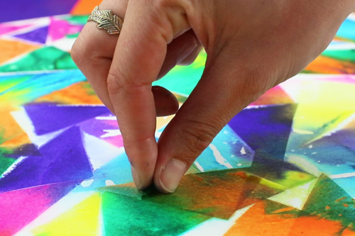 Collage with Wet Tissue Paper