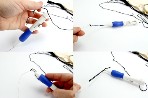 4- Cargar el hilo en la Punch Needle - 