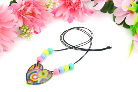 Heart necklace made of magic plastic