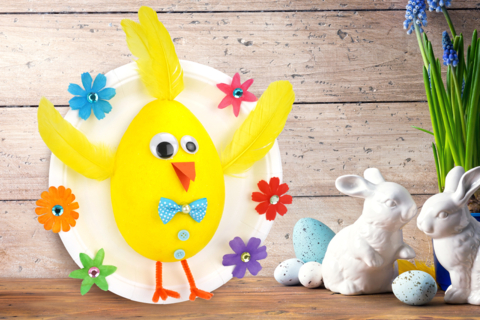 Pollito 3D en un plato