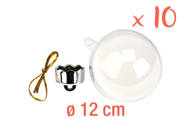Plastic Balls 12 cm - 10 Pieces - 3 - DIY Christmas Ornaments - 10doigts.com - Boules de Noël DIY - 10doigts.fr