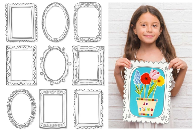 Black and White Cardboard Frames - 10 Assorted Designs - 1 - Cardboard Frames - 10doigts.com - Cadres en carton - 10doigts.fr