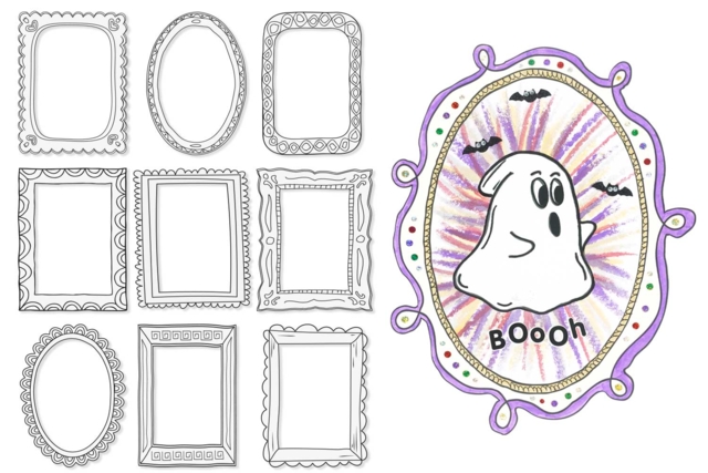 Black and White Cardboard Frames - 10 Assorted Designs - 7 - Cardboard Frames - 10doigts.com - Cadres en carton - 10doigts.fr