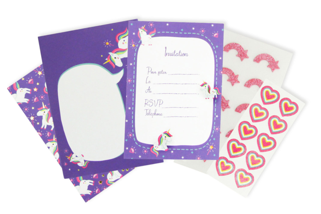 10 tarjetas de invitación Unicornio para hacer tú mismo - Invitations d'anniversaire - 10doigts.fr