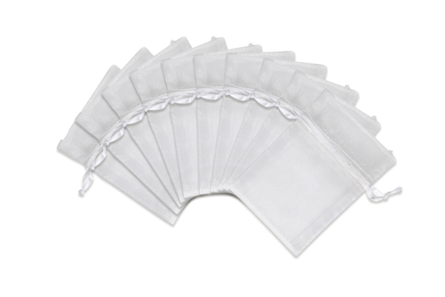 White Organza Bags - 10 Pieces - 1 - Cotton, Linen - Textiles - 10doigts.com - Coton, lin - Textiles - 10doigts.fr