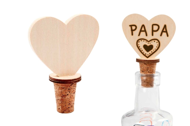 Cork Heart Stoppers - 12 Pieces - 1 - Wooden Objects for the Kitchen - 10doigts.com - Objets en bois à décorer pour la cuisine - 10doigts.fr