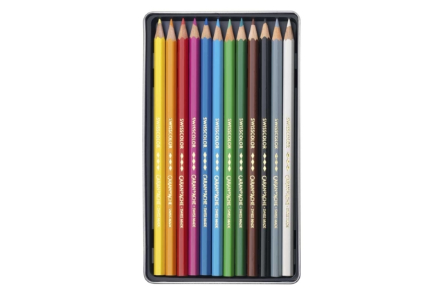 12 lápices de colores Swisscolor - Crayons de couleurs Beaux-Arts - 10doigts.fr