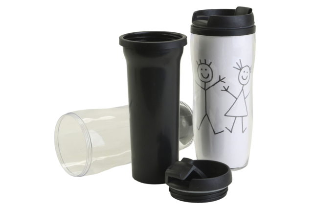 Thermal Mug with Lid - 1 - Transparent Plastic - 10doigts.com - Plastique Transparent - 10doigts.fr