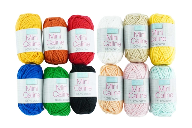 12 mini ovillos Caline: 2 sets (colores vivos y pastel) - Fils à tricoter et laines : donnez vie à vos envies créatives - 10doigts.fr