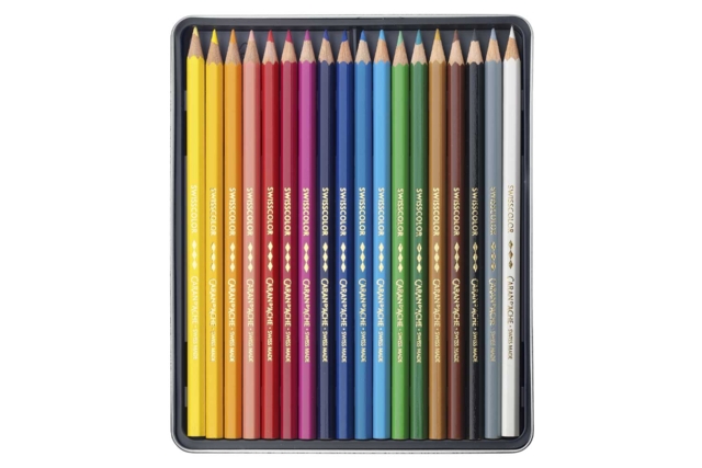 18 Crayones de colores Swisscolor - Crayons de couleurs Beaux-Arts - 10doigts.fr
