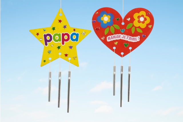 Wooden Wind Chimes Heart and Star - 2 Chimes - 1 - Wind Chimes - 10doigts.com - Carillons à vent - 10doigts.fr