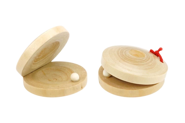 Wooden Castanets - 2 Pieces - 1 - Wooden Instruments - 10doigts.com - Instruments de musique en bois à décorer - 10doigts.fr