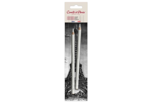 2 Crayones Pasteles Blancos - Conté París - Pastels Beaux Arts - 10doigts.fr