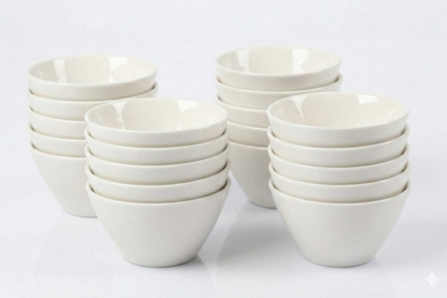 Porcelain Bowls - 20 Pieces - 1 - Decorative Ceramic Supports - 10doigts.com - Supports en céramique à décorer - 10doigts.fr