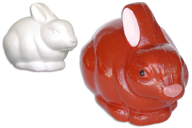 Styrofoam Rabbit - 2 - Styrofoam - Decorative Supports - 10doigts.com - Polystyrène - Supports à décorer - 10doigts.fr