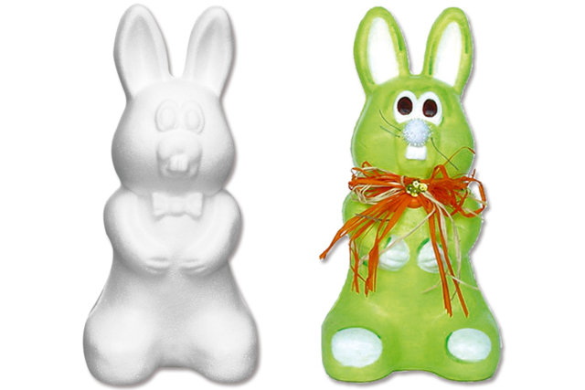 Standing Styrofoam Rabbit - 3 - Styrofoam - Decorative Supports - 10doigts.com - Polystyrène - Supports à décorer - 10doigts.fr
