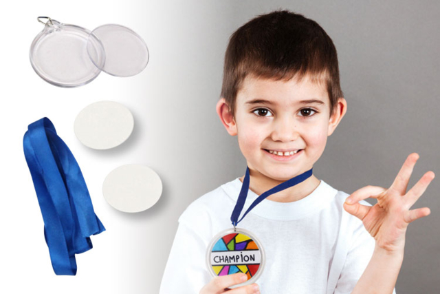 Customizable Medals - 6 Pieces - 0 - Transparent Plastic - 10doigts.com - Plastique Transparent - 10doigts.fr