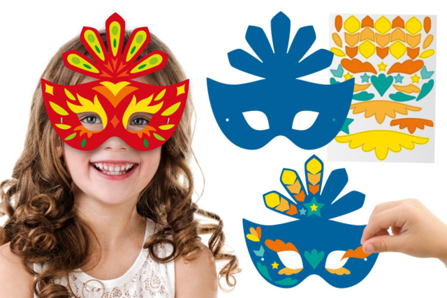 Máscaras carnaval + gomets + strass - Masques de Carnaval - 10doigts.fr
