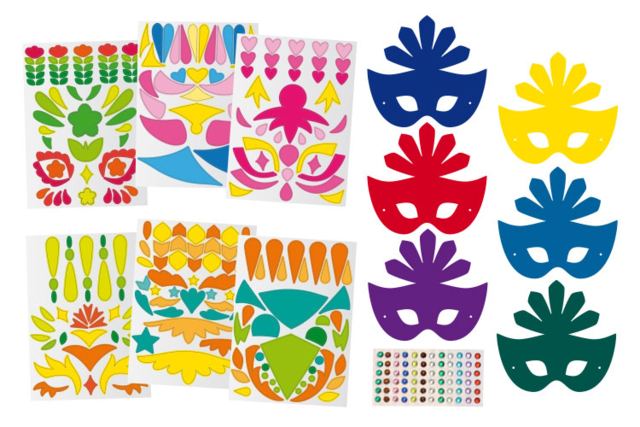 Máscaras de Carnaval + gomets + strass - Masques de Carnaval - 10doigts.fr