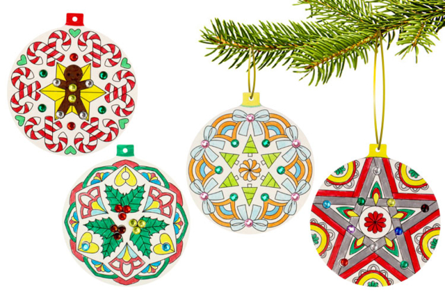 Mandala Christmas Baubles - 0 - Christmas Creative Kits for Children - 10doigts.com - Kits créatifs de Noël pour les enfants - 10doigts.fr