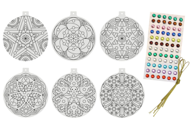 Mandala Christmas Baubles - 1 - Christmas Creative Kits for Children - 10doigts.com - Kits créatifs de Noël pour les enfants - 10doigts.fr