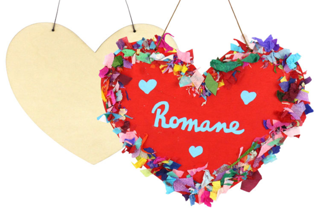 Wooden Heart Plaques to Hang - 6 Pieces - 4 - Door Sign - 10doigts.com - Plaque de porte en bois à décorer - 10doigts.fr