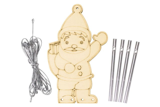 Christmas Bell - 2 - Wooden Decorative Suspensions - 10doigts.com - Mobile en bois à fabriquer et carillons - 10doigts.fr