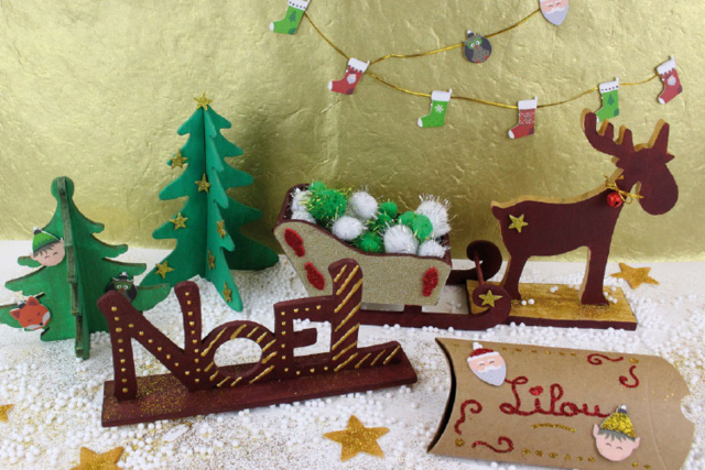 Large Natural Wooden Sleigh - 6 - Christmas Wooden Objects - 10doigts.com - Décorations de Noël en bois - 10doigts.fr