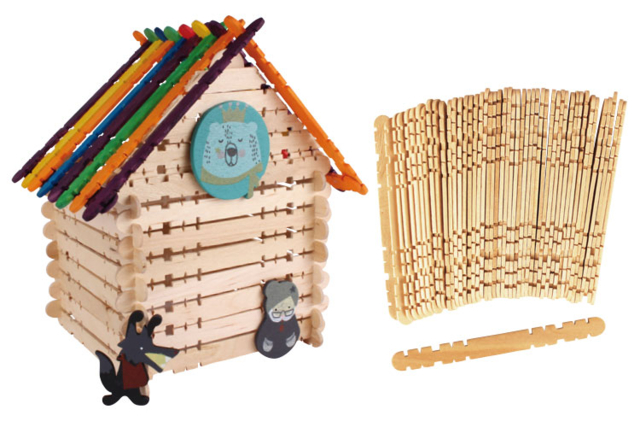 Notched Wooden Sticks - 50 Pieces - 3 - Wooden Accessories - 10doigts.com - Accessoires en bois - 10doigts.fr