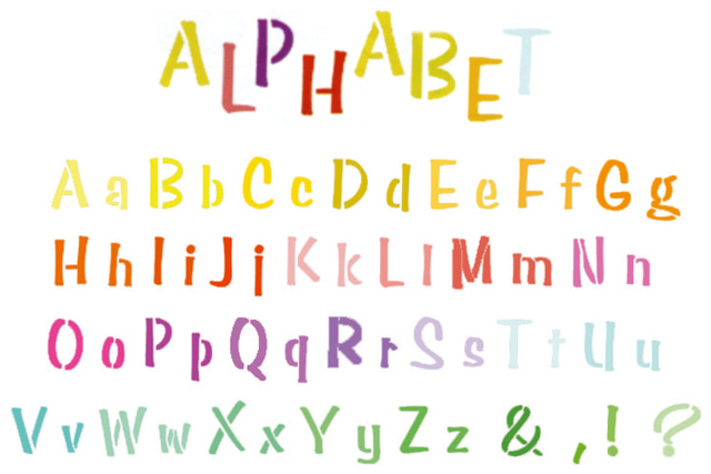 Alphabet Stencil - Pochoirs alphabets et chiffres pour personnaliser vos projets créatifs - 10doigts.fr