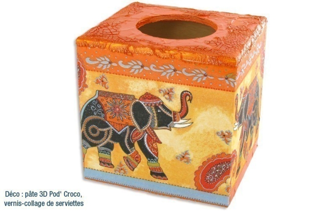 Wooden Square Tissue Box - 4 - Wooden Boxes - 10doigts.com - Boîtes en bois à décorer - 10doigts.fr