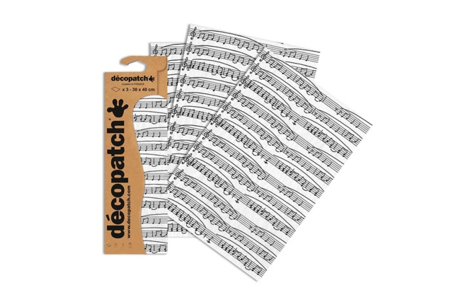 Decopatch Paper Music - 3 Sheets No. 468 - 2 - Decopatch Papers - 10doigts.com - Papiers Décopatch - 10doigts.fr