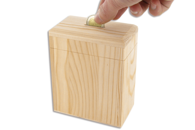 Rectangle Wooden Money Box - 1 - Wooden Office Items - 10doigts.com - Objets en bois à décorer pour le bureau - 10doigts.fr