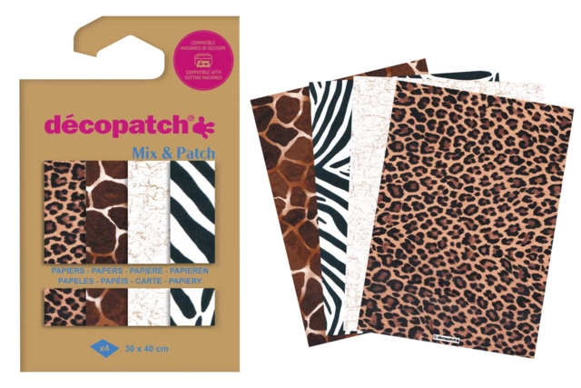 4 hojas mezcla dceopatch - Animales - Papiers Décopatch - 10doigts.fr