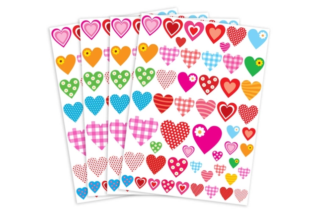 Fancy Heart Stickers - 216 pcs - 1 - Heart Stickers - 10doigts.com - Gommettes cœur : des cœurs adhésifs pour vos activités créatives - 10doigts.fr