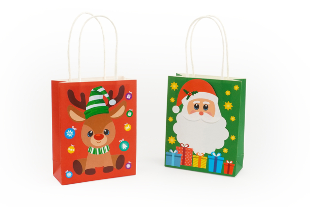 Christmas Gift Bag Kit + Stickers - 4 Pieces - 4 - Gift Wrap and Bags - 10doigts.com - Papiers cadeaux et sacs à décorer - 10doigts.fr