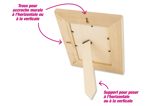 Wooden Photo Frame with Glass 23 x 18 cm - 4 - Wooden Photo Frames - 10doigts.com - Cadres photo en bois à décorer - 10doigts.fr