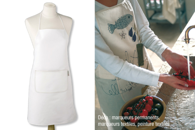 Delantal de algodón con bolsillo - Coton, lin - Textiles - 10doigts.fr
