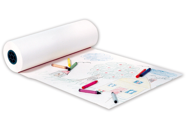Rollo de papel blanco para dibujar o pintar - Papiers dessin - 10doigts.fr