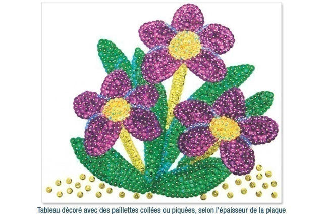 Cartón pluma o placa de porexpán: creaciones con purpurina en cuvetes redondas con agujero - Carton plume et polystyrène - 10doigts.fr