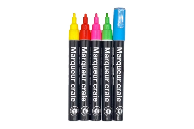 Chalk Markers High Pigmentation - 5 Colors - 2 - Chalk Marker - 10doigts.com - Feutre marqueur craie liquide - 10doigts.fr