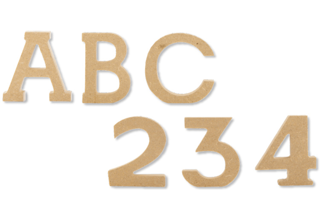 Wooden Letters and Numbers - 5 cm - 6 - Raw Wood Decor - 10doigts.com - Décorations en bois brut : tranches et bois naturel déco - 10doigts.fr