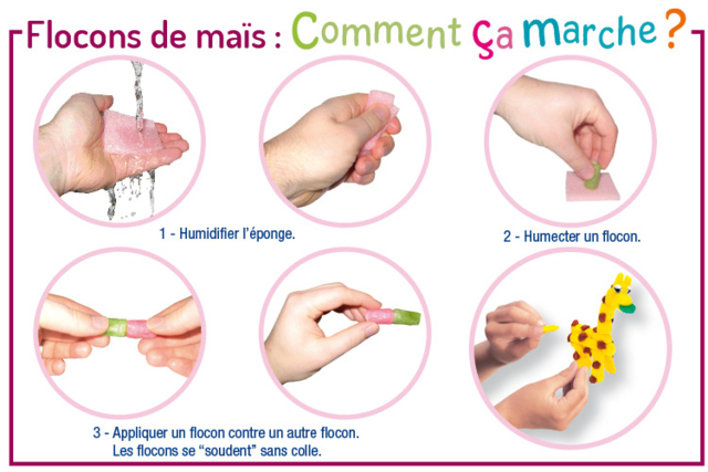 Copos de maíz y sus accesorios - Activités manuelles avec des flocons de maïs : une matière naturelle et ludique - 10doigts.fr