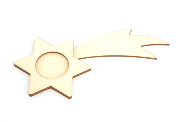 Wooden Shooting Star Candle Holders - 6 Pieces - 4 - Christmas Lanterns - 10doigts.com - Photophores de Noël à décorer - 10doigts.fr