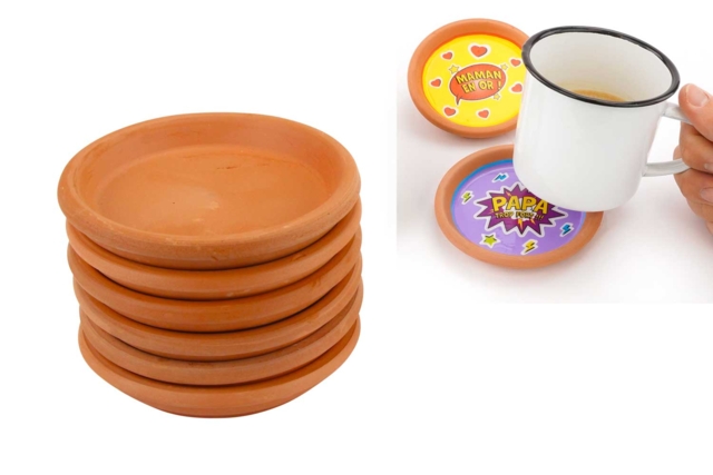 Terracotta Bowls 10 cm - 6 Pieces - 1 - Decorative Ceramic Supports - 10doigts.com - Supports en céramique à décorer - 10doigts.fr