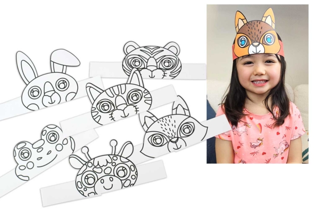 Animal Crowns to Color - 6 Animals - 1 - Crowns and Hats for Carnival: Creative Activities for Children - 10doigts.com - Couronnes et chapeaux de Carnaval à colorier et à décorer pour les enfants - 10doigts.fr