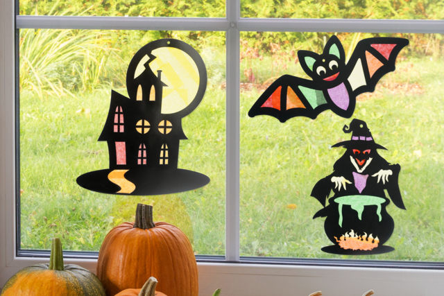 decoraciones de Halloween - Efecto vidriera - Kits créatifs Halloween - 10doigts.fr