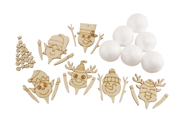 6 personajes para fabricar para el árbol - Kits créatifs de Noël pour les enfants - 10doigts.fr