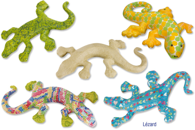 Paper Mache Lizard 17.5 cm - 1 - Cardboard Animals - 10doigts.com - Animaux en carton - 10doigts.fr